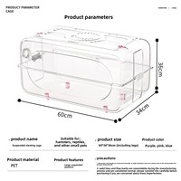 Cage à hamster en plastique, villa de luxe extra-large pour hamster doré, spacieuse, entièrement transparente, respirante, accessoires d'intérieur à clipser