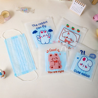 Sac à fermeture éclair givré mignon dessin animé fille coeur biscuit bonbons emballage pochette petit masque stockage bonbons sac translucide