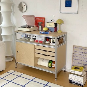 Panneau d'océan en bouleau profilé en aluminium armoire de rangement écologique vitrine moderne Simple armoire à café salon <span class=keywords><strong>cuisine</strong></span> - Product Image 1