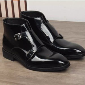 Zapatos de vestir formales de cuero brocado grabado a mano de alta gama para hombre, transpirables, antideslizantes, para bodas, con punta cuadrada y para calzado de talla grande. - Product Image 5