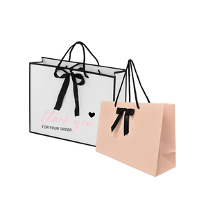 Sacs de shopping en papier kraft brun personnalisés avec logo, pour vêtements, bijoux, boutiques, artisanat, vente en gros, avec poignée en ruban - Product Image 5