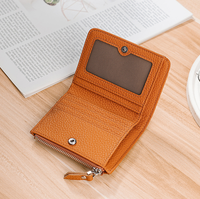 Dompet Kulit Asli Wanita Grosir Merk Ternama, Mini, Anti RFID, dengan Resleting dan Jendela ID, Model 2026