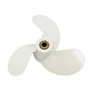 Hélice hors-bord 7 <span class=keywords><strong>1</strong></span>/2X8-Ba blanche 6E0-45941-01-El pour <span class=keywords><strong>Yamaha</strong></span> Mariner 4-6Hp 3 pales 9 cannelures rotation à droite - Product Image 5