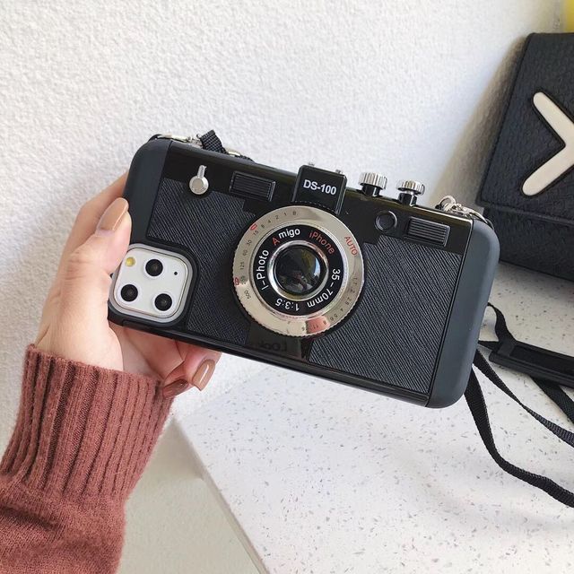 Emily in Paris 3D Retro Camera Leather Case for iPhone 13 14 15 16 Pro Max Accessories