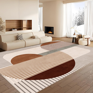 พรมปูพื้นรูปทรงสี่เหลี่ยมผืนผ้าลายโมเดิร์น  วัสดุเลียนแบบขนแคชเมียร์ กันลื่น ทำความสะอาดง่าย เหมาะสำหรับห้องนั่งเล่น ห้องนอน ตกแต่งบ้าน  คอลเลคชั่นฤดูใบไม้ร่วง 2025 - Product Image 4