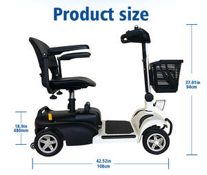 Scooter <span class=keywords><strong>de</strong></span> mobilité 4 roues 24V pour <span class=keywords><strong>personnes</strong></span> âgées et handicapées avec phare LED - Product Image 3