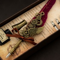 Ensemble de papeterie d'écriture de stylo à plume de calligraphie colorée avec 5 plumes cadeau de mariage stylo plume stylo plume Logo personnalisé