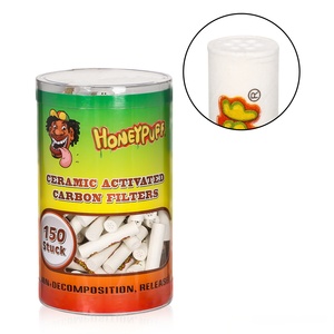 ไส้กรองบุหรี่แบบใช้แล้วทิ้ง Honeypuff เซรามิกผสมถ่านกัมมันต์ 150 ชิ้น รูปทรงกลม เพื่อควันที่นุ่มนวล - Product Image 6