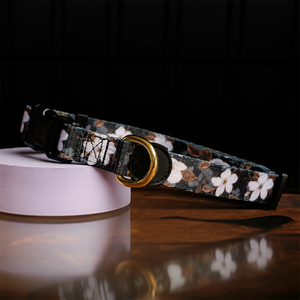 도매 미드나잇 체리 블라썸 내구성 폴리-나일론 혼합 강아지 목걸이 조절 가능 스타일리시하고 럭셔리한 애완동물 목걸이 - Product Image 1