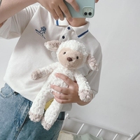 Jouet en peluche non rembourré doux créatif Polyester Animal jouets petit renard blanc brun lapin chiot souriant mouton drôle jouets