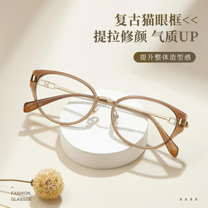 Monturas de Gafas Cat Eye Marca B, Borde Ancho de 3.5mm, Patillas Flexibles, Unisex, Montura Completa, Lentes de Resina, Origen Danyang - Product Image 4