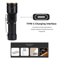 Zoom White Light Beam Senter Mini Isi Ulang Portabel Saku Ransel Anak Saku Rumah Luar Ruangan Magnet Senter Darurat Kerja X77