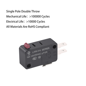 Chất lượng cao tuổi thọ dài 16A 250VAC <span class=keywords><strong>Micro</strong></span> <span class=keywords><strong>Switch</strong></span> PA66 Vật liệu RoHS tuân thủ cho các ứng dụng điện gia dụng và điện - Product Image 3