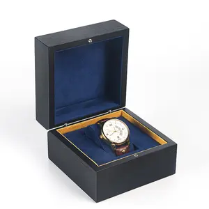 2024 New Style Luxury Custom Logo Wooden Watch Packaging Case Wooden Watch Storage Gift Box Watch Black Box Cajas Para Relojes