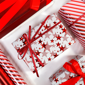 Wholesale 80g Christmas Star Diagonal Stripe Art <b>Paper</b> <b>Tissue</b> 43*300cm Gift Luxury Custom Packaging <b>Wrapping</b> <b>Paper</b> Roll - Product Image 4