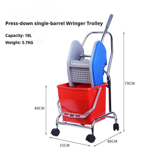 Essoreuse à main 18L avec <span class=keywords><strong>chariot</strong></span> et plaque <span class=keywords><strong>de</strong></span> pression en maille épaissie pour une élimination complète <span class=keywords><strong>de</strong></span> l'eau <span class=keywords><strong>de</strong></span> la serpillière - Product Image 1