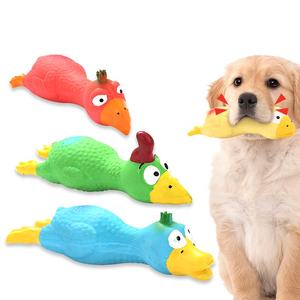 Di alta qualità eco-friendly peluche cane giocattolo in forme di pollo anatra uso quotidiano novità Pet squittio giocattoli urlanti pollo stile cartone animato - Product Image 2
