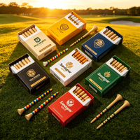 Tee de golf en bois rayé en bambou personnalisé, boîte de marqueur avec logo personnalisé, sac transparent
