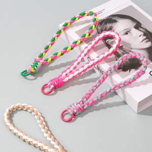Handmade Bện Đầy Màu Sắc Chống Mất Dây Đeo Cổ Tay Điện Thoại Dây Buộc <span class=keywords><strong>Keychain</strong></span> Dây Nhà Máy Bán Buôn Polyester Chai Nước Dây Đeo - Product Image 2