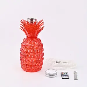 Wholesale Plastic Pineapple Portable Shisha Hookah Solid Color Round Acrylic Multi Color Hookah Set For Sale