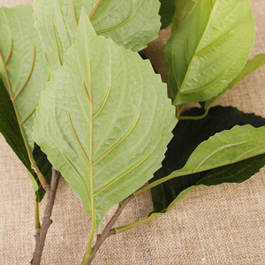 <b>Hydrangea</b> Spp <b>Artificial</b> Leaves Green PVC Plastic High Simulation Indoor Home Decor Wedding Props - Product Image 3