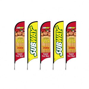 Drapeau plume à prix abordable pour impression numérique recto-verso, mât en fibre de verre, imperméable, personnalisé pour café, restauration - Product Image 1