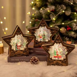 Nouvelle lampe en cristal en forme d'étoile à cinq branches pour Noël 2024, artisanat en plastique, décoration de Noël, cadeaux - Product Image 2