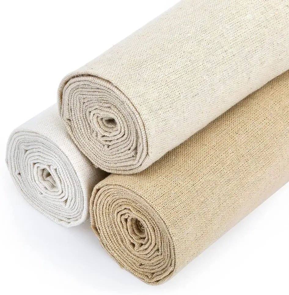 Ready To Ship Abrasion-Resistant Dyed Linen Cotton Blended Yarn Fabric For Weaving