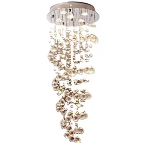 Modern K9 Crystal Raindrop Chandelier Lighting FlushマウントLED Ceiling Light Fixture