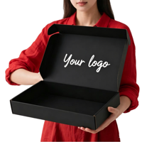 Boîtes d'expédition pour appareils photo noires, écologiques, biodégradables, recyclables, réutilisables, avec logo personnalisé imprimé, en carton ondulé, avec fermeture magnétique