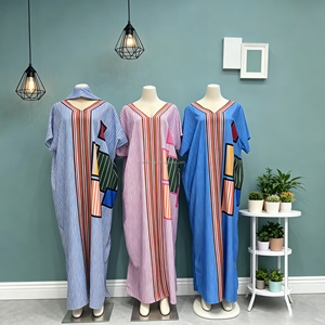 Abaya de <span class=keywords><strong>Mujer</strong></span> en Oferta, Vestido con Estampado de Patchwork, Túnica Africana con Cuentas, Cuello en V, Vestido Holgado <span class=keywords><strong>para</strong></span> <span class=keywords><strong>Mujer</strong></span> - Product Image 1