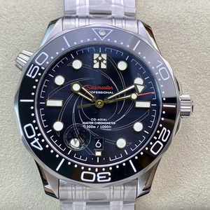 นาฬิกาดำน้ำคุณภาพดีที่สุด ระดับหรู ขนาด 42 มม. เครื่อง VS Factory 8800 รุ่น 007 ขอบเซรามิกสีดำ หน้าปัดสีดำ กันน้ำ 300 เมตร - Product Image 1