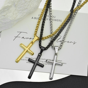 Collar con Colgante de Cruz Cristiana de Béisbol Yoosteel, 2 Piezas, Acero Inoxidable, Versículo Bíblico, Cadena de Bambú de <span class=keywords><strong>22</strong></span> Pulgadas, Regalo Religioso para - Product Image 3