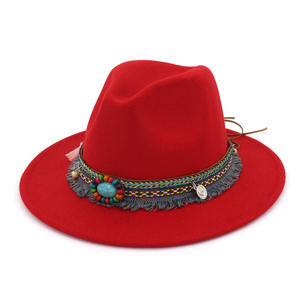 Teal Gemstone Tissue Hat <span class=keywords><strong>Band</strong></span> Hombre hecho Fool <span class=keywords><strong>Felt</strong></span> Fedora Sombreros para mujeres - Product Image 1