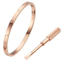 Bracelet de couple unisexe de luxe de créateur, plaqué or 18 carats, zircon, breloque tendance, vente en gros, style tournevis, style mode