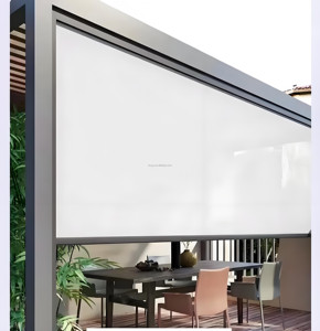 Store électrique extérieur - Rail de guidage zippé en aluminium résistant au vent, store intelligent pare-soleil - Product Image 4