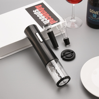 Ensemble d'ouvre-vin électrique à piles avec coupe-feuille et verseur de vin