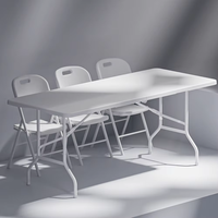 Nouvelle table pliante rectangulaire robuste et résistante Bjflamingo pour mariage, événement, hôtel