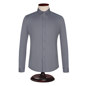LCBZ camicia da <span class=keywords><strong>uomo</strong></span> formale in cotone Oxford traspirante a maniche lunghe camicetta grigia Slim Fit <span class=keywords><strong>abito</strong></span> di alta qualità per affari Casual - Product Image 6