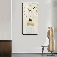 Cristal personnalisé porcelaine peinture murale Art décoratif maison impression numérique toile Base cadre montage-abstrait horloge murale