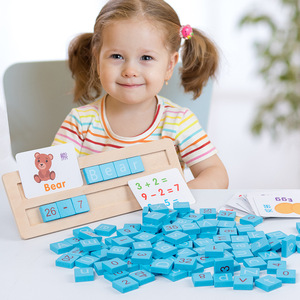 Hot Selling 2-in-1 English Word Spelling Digital Counting Teaching Aids Wooden <strong>Math</strong> Early Education Board Letter <strong>Matching</strong> <strong>Games</strong> - Product Image 4