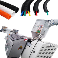 Ligne de production de tuyaux ondulés à paroi simple en PE, PP, PVC, LDPE à grande vitesse, machine d'extrusion de conduites flexibles