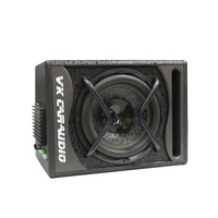 VK P300 Caisson de basses portable pour voiture 12 pouces avec amplificateur et boîtier 600W RMS DC 12V Bobine simple Noire MDF