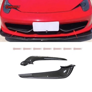 Mejores piezas de fibra de carbono seca estilo OEM para automóviles, canards para parachoques delantero de Ferrari 458, piezas de carrocería. - Product Image 1