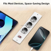 Multiprise encastrable de bureau 3 prises CA avec interrupteur et protection contre les surcharges, prise de bureau encastrée pour mobilier de bureau