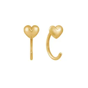 nagosa minimalist 925 sterling siver 18k gold vermeil solid little heart open hoop earings for women