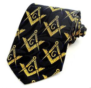 Corbata masónica estampada de nuevo diseño de tela de seda 100% de alta calidad para hombres corbata de masón personalizada - Product Image 3