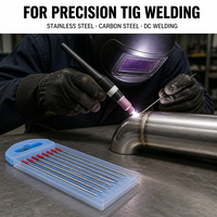 Électrode en tungstène WT20 rouge 2,4 mm 150 mm 175 mm 10 pièces/boîte, tige en tungstène WT20 pour soudage TIG, électrode tungstène TIG d'usine