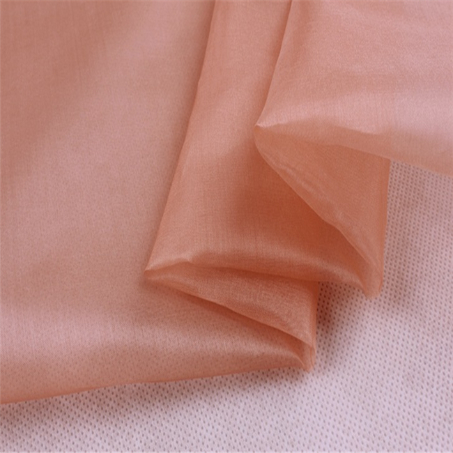 Beautiful Comfortable Fashion Colorful Organic Silk Organza Fabric Orange Solid Color for Dress Wedding Veil