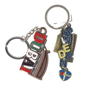 Porte-clés en métal personnalisé avec logo émaillé 2D/3D pour cadeaux promotionnels - Tailles personnalisables - Product Image 5